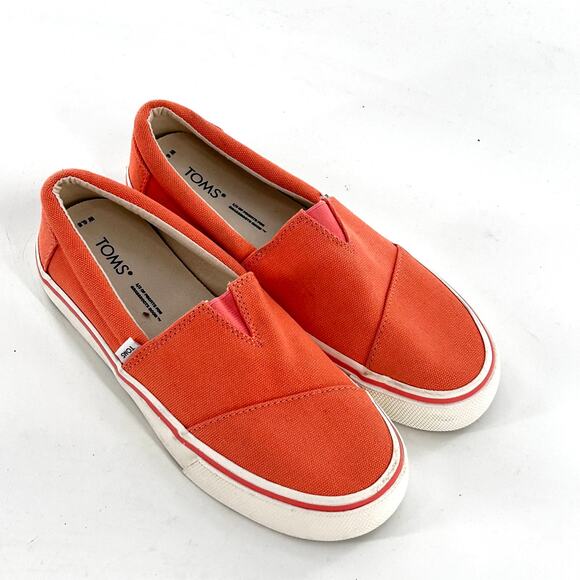 TOMS Fenix Slip On Sneaker 6.5 Coral Orange Comfort - Picture 4 of 7